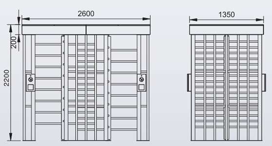 方顶双通道全高十字转闸_ESD防静电门禁系统